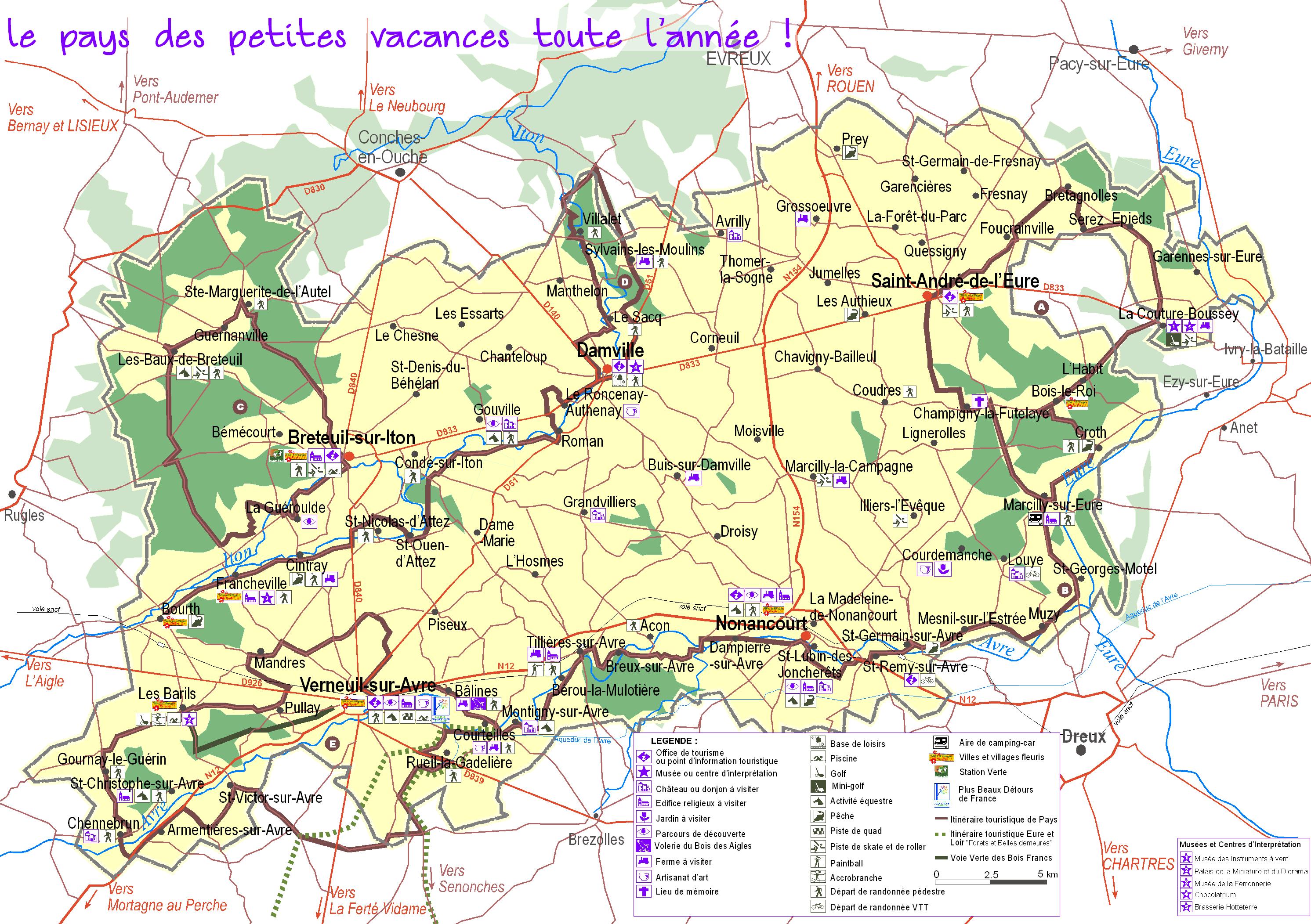 Carte Touristique du département de l'Eure